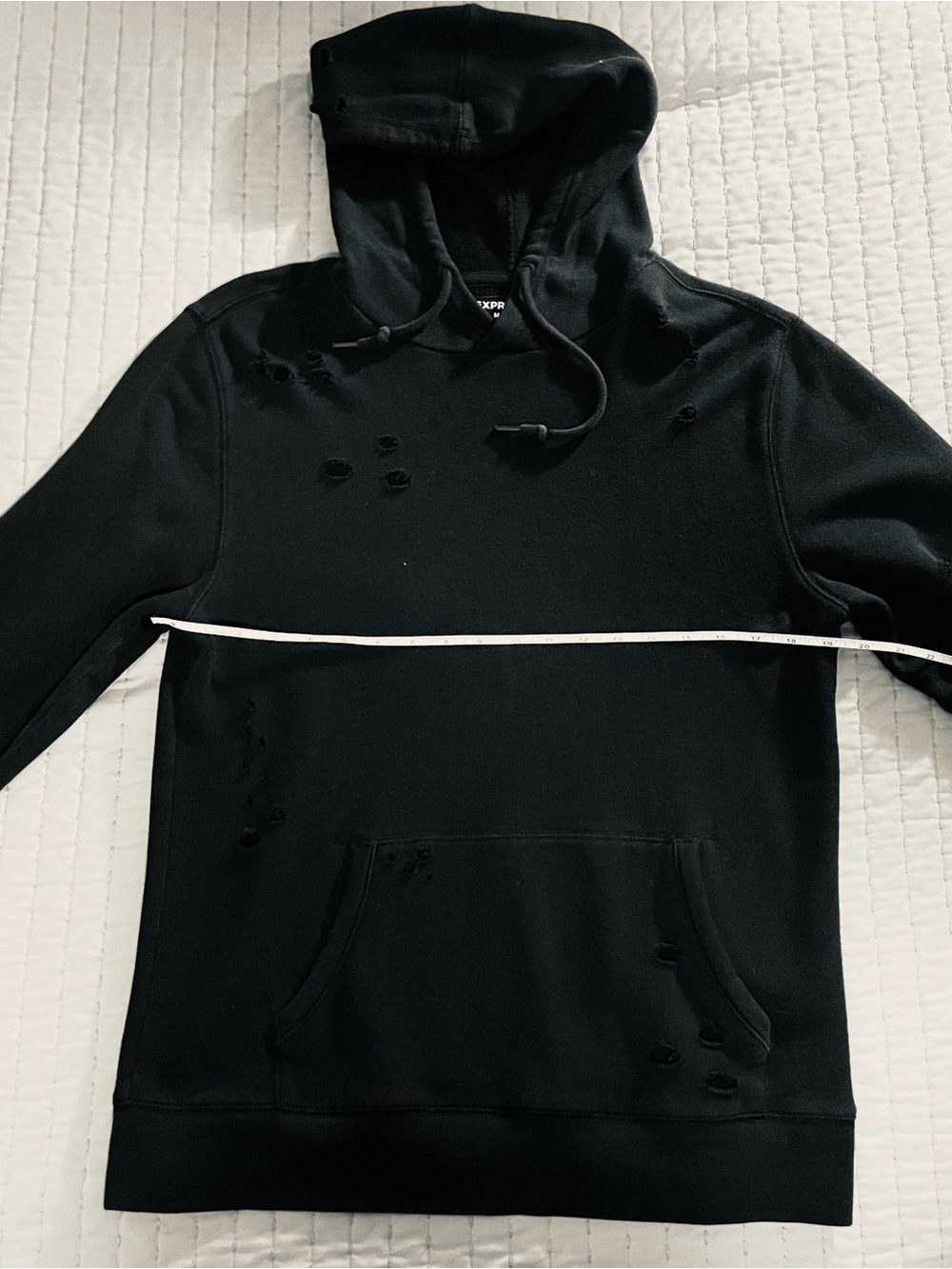 Express Black Distressed Hoodie - Men